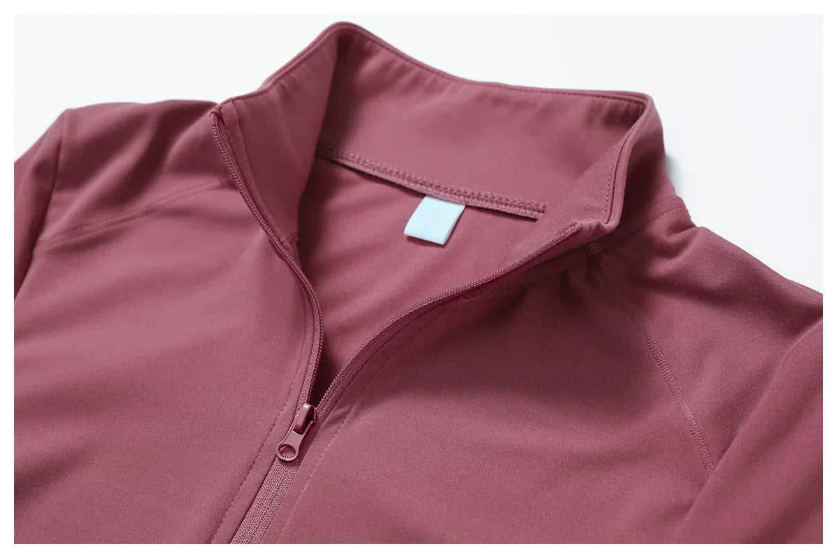 Slim Fit Długi Rękaw Kurtka do Jogi z Pół-Zipem