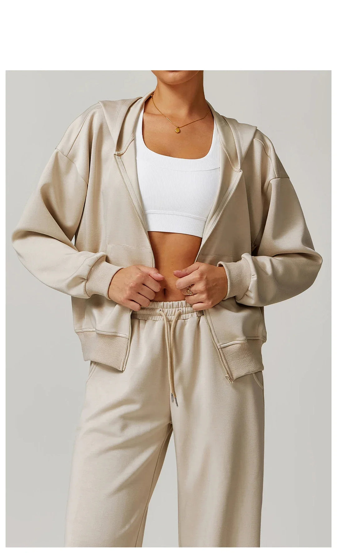 Wytrzymała Luźna Bluza z Kapturem i Długimi Rękawami