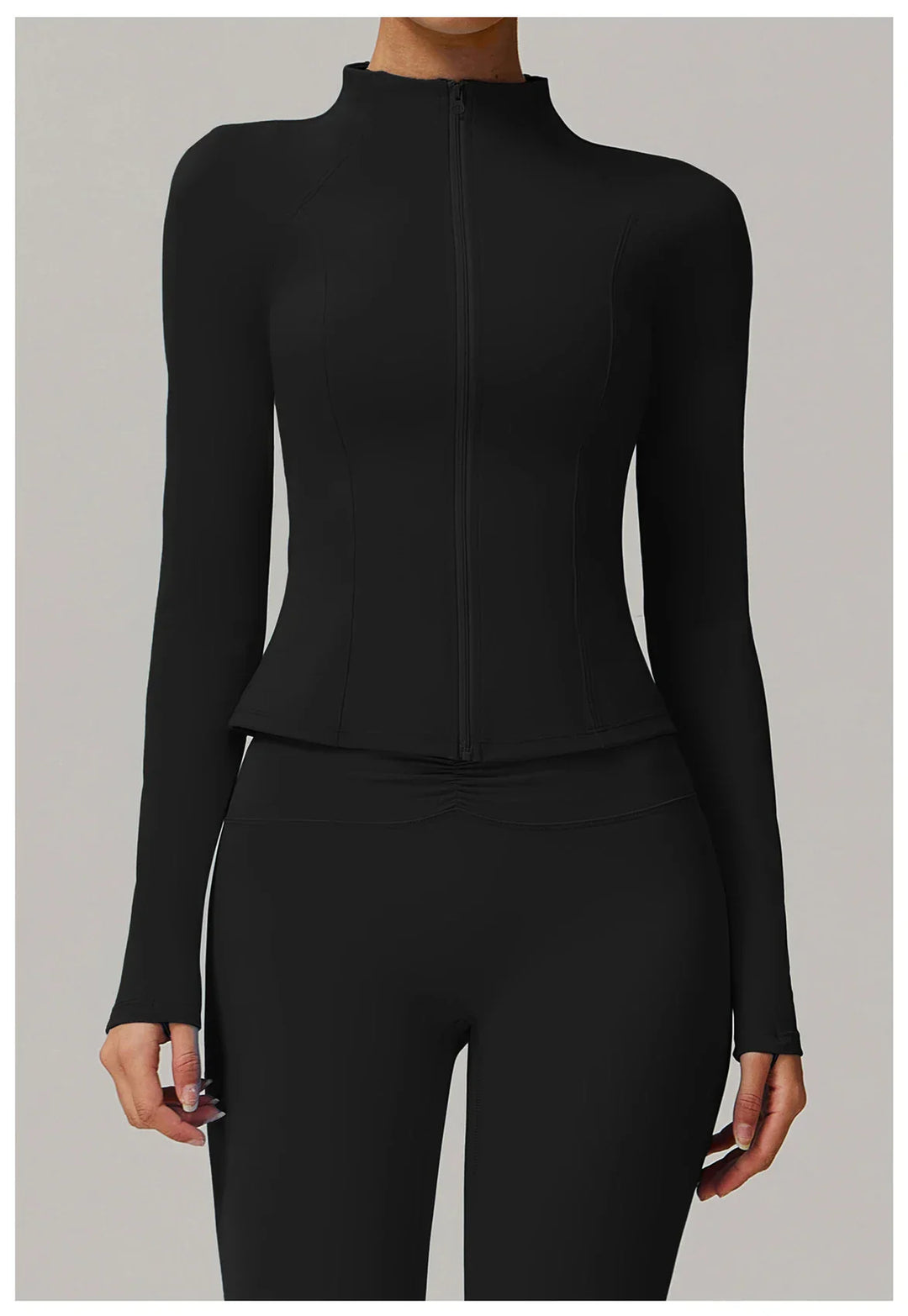 Zimowa Kurtka Fitness z Długim Rękawem o Wysokiej Elastyczności