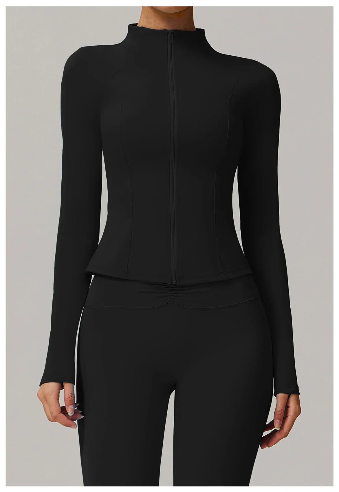 Zimowa Kurtka Fitness z Długim Rękawem o Wysokiej Elastyczności