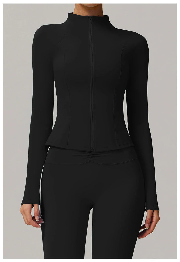 Zimowa Kurtka Fitness z Długim Rękawem o Wysokiej Elastyczności