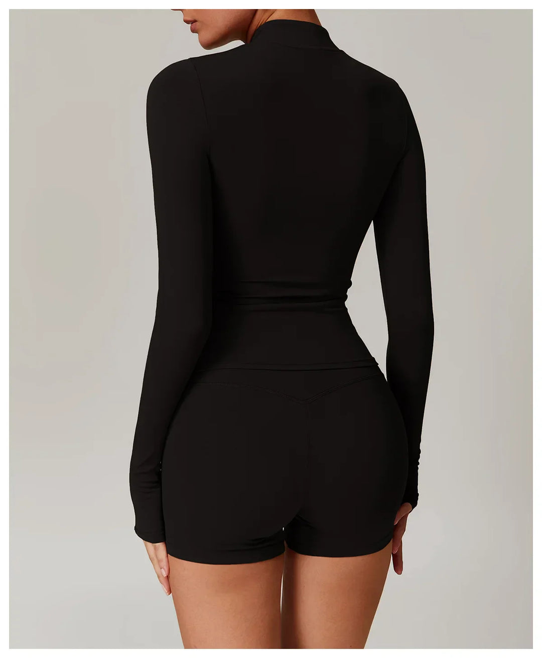 Slim Fit Długi Rękaw Kurtka Zewnętrzna do Joggingu z Połową Zamka