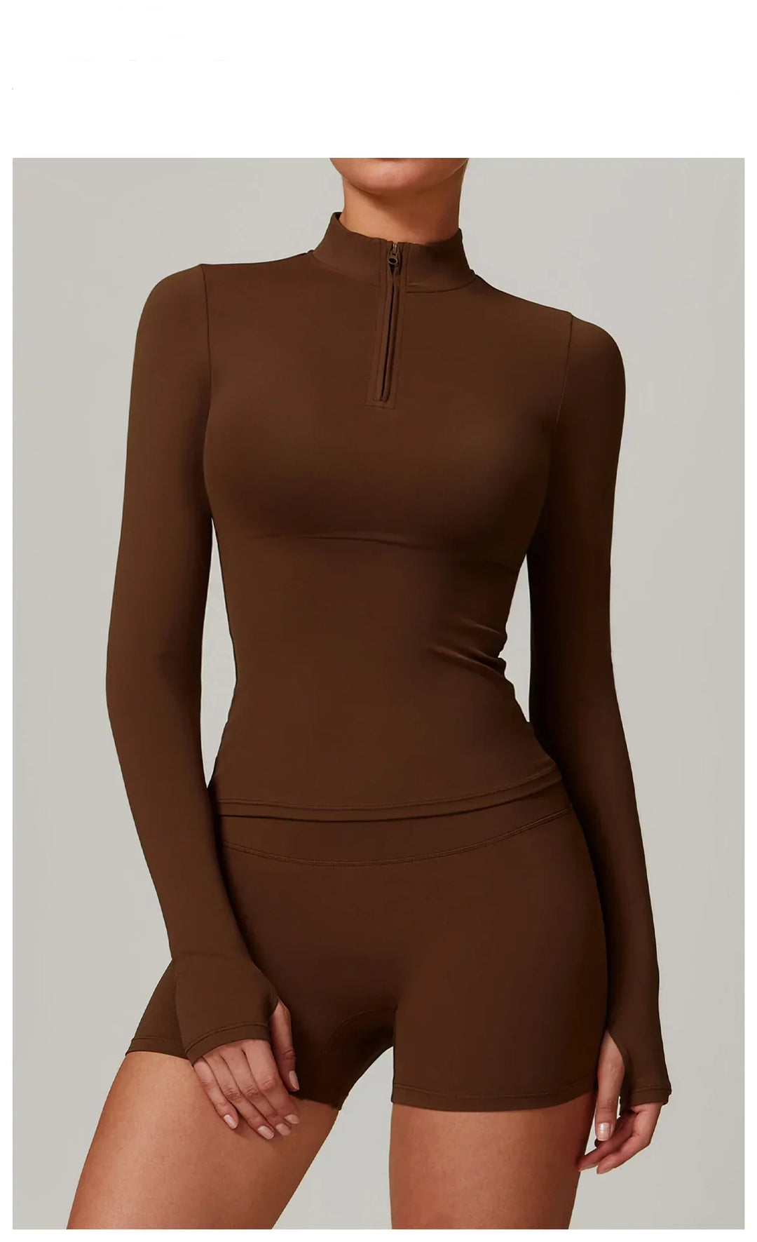 Slim Fit Długi Rękaw Kurtka Zewnętrzna do Joggingu z Połową Zamka