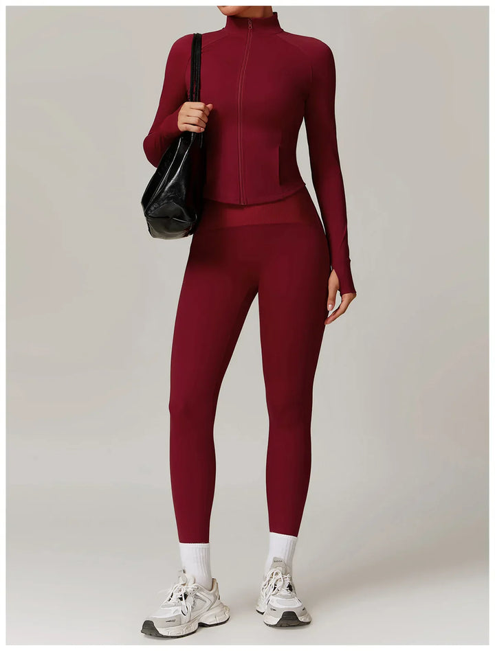 Smukła, wiatroszczelna kurtka sportowa z długim rękawem