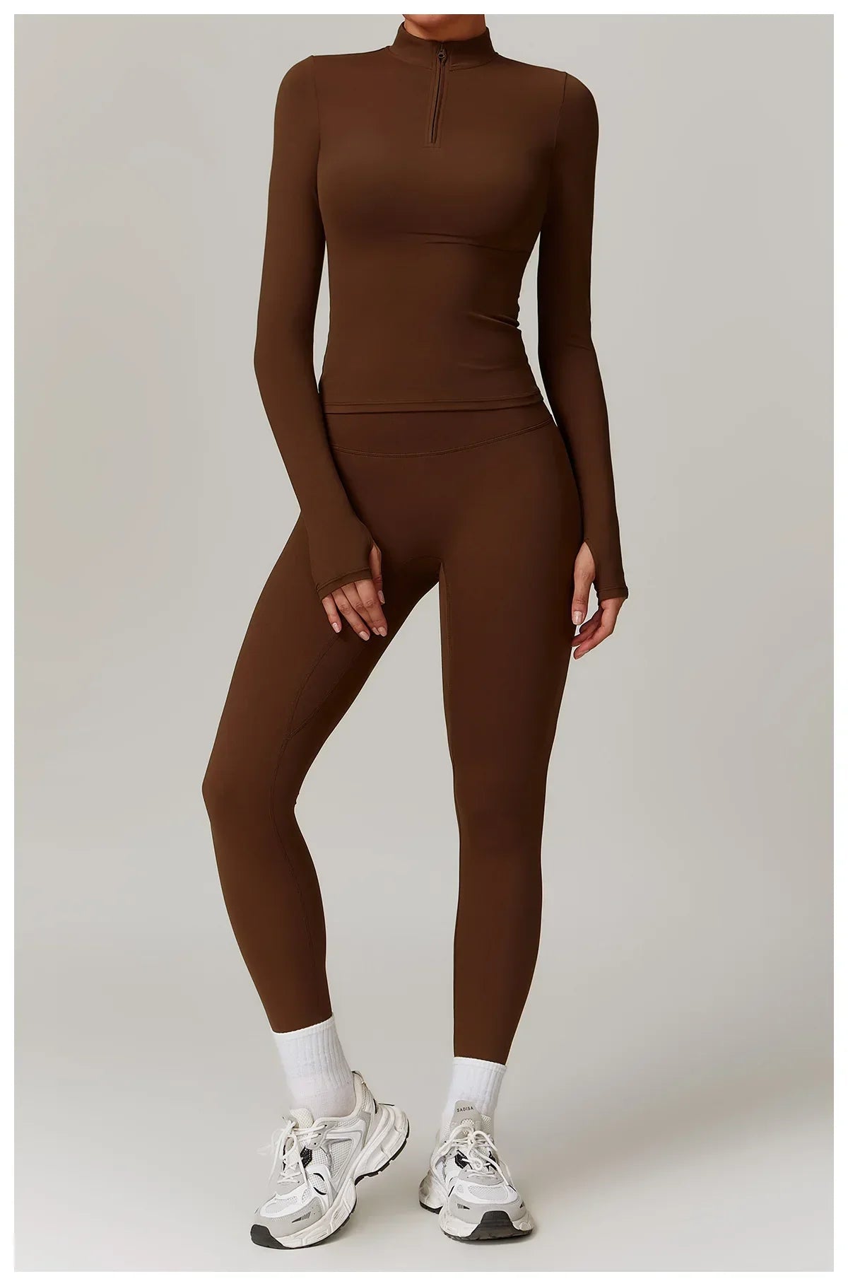 Slim Fit Długi Rękaw Kurtka Zewnętrzna do Joggingu z Połową Zamka