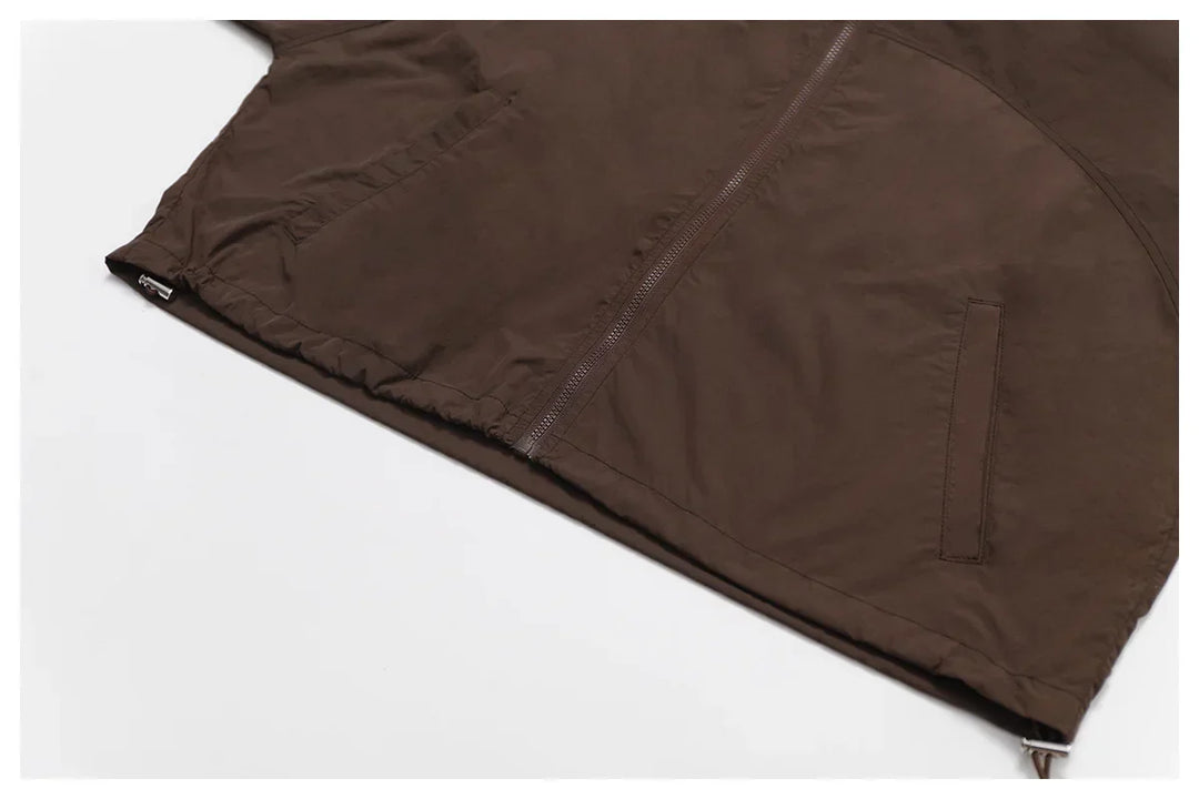 Kardigan damski z długimi rękawami i kapturem, zapinany na zamek