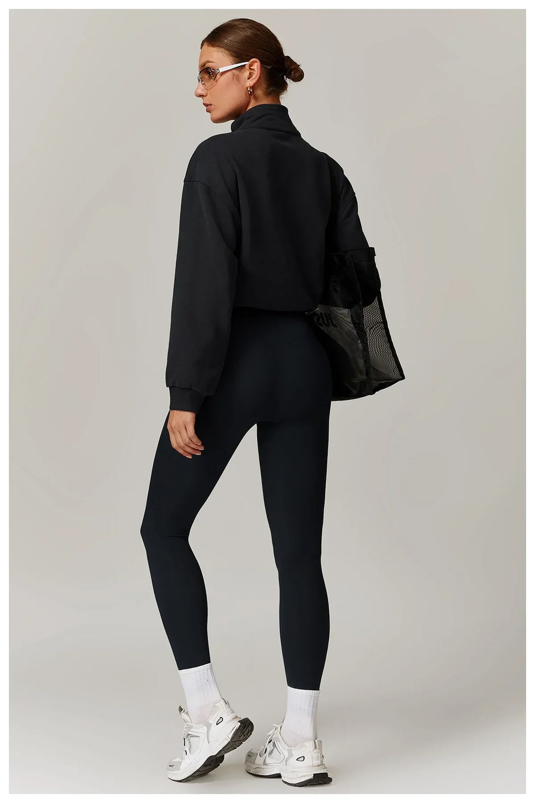 Luźna Kurtka z Zewnętrznym Zipperem