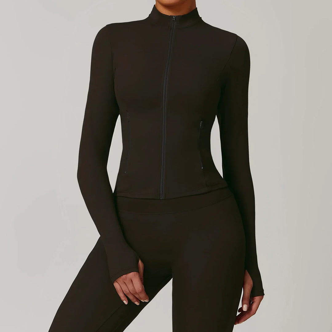 Smukła kurtka sportowa z długim rękawem do użytku na zewnątrz