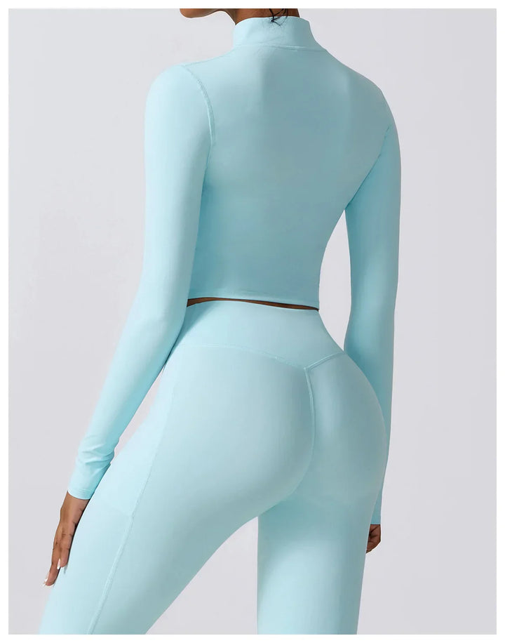 Damska kurtka z długim rękawem i zamkiem błyskawicznym