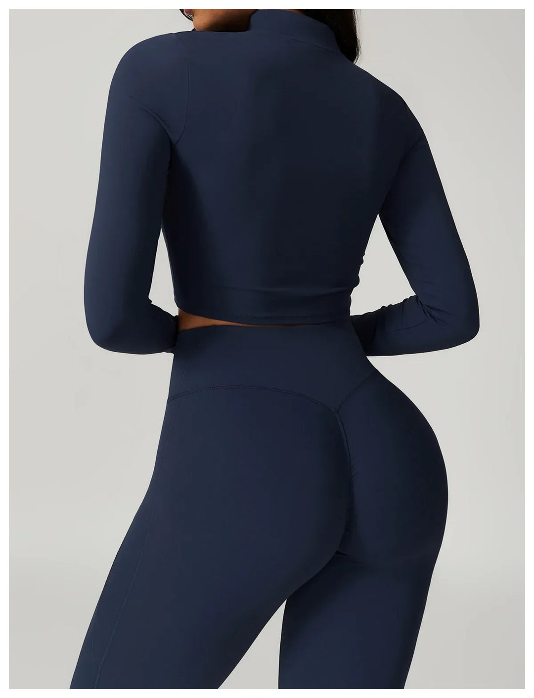 Slim Fit Długi Rękaw Kurtka do Jogi z Pół-Zipem