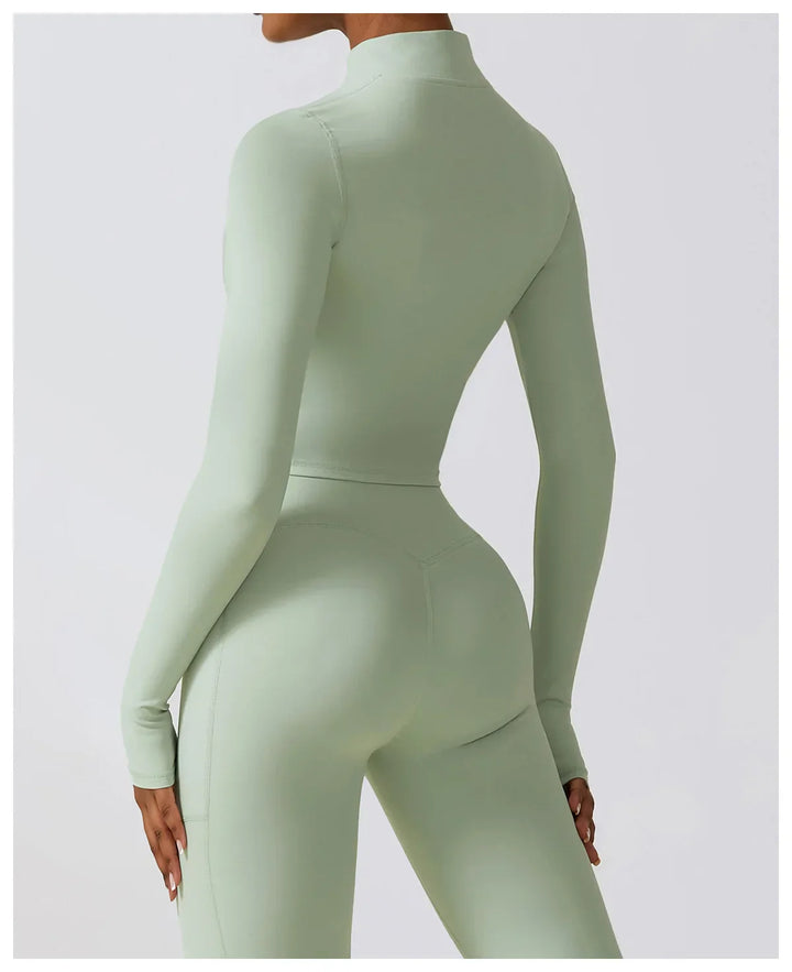 Damska kurtka z długim rękawem i zamkiem błyskawicznym