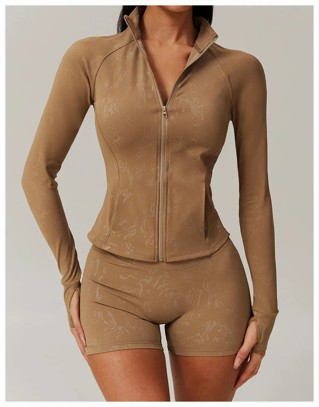 Kurtka Damska Slim z Długim Rękawem i Otworem na Kciuk