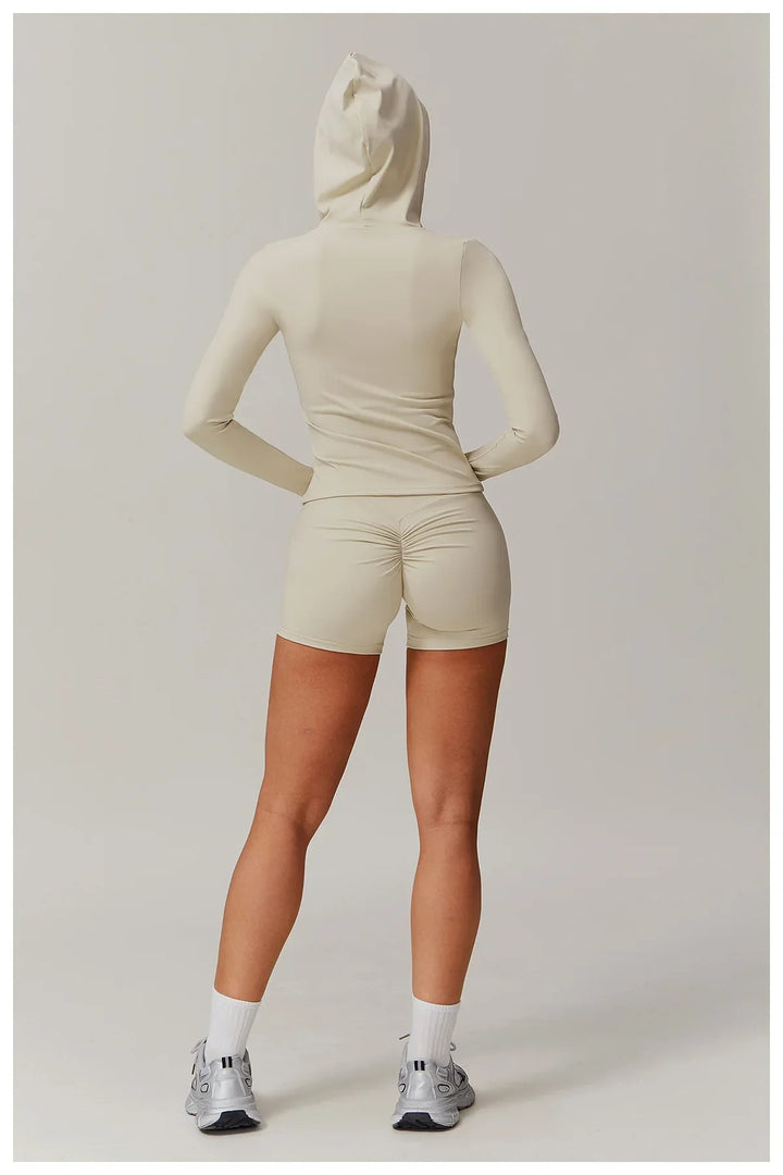 Kobieta Sportowa Kurtka z Kapturem i Długim Rękawem z Zamkiem