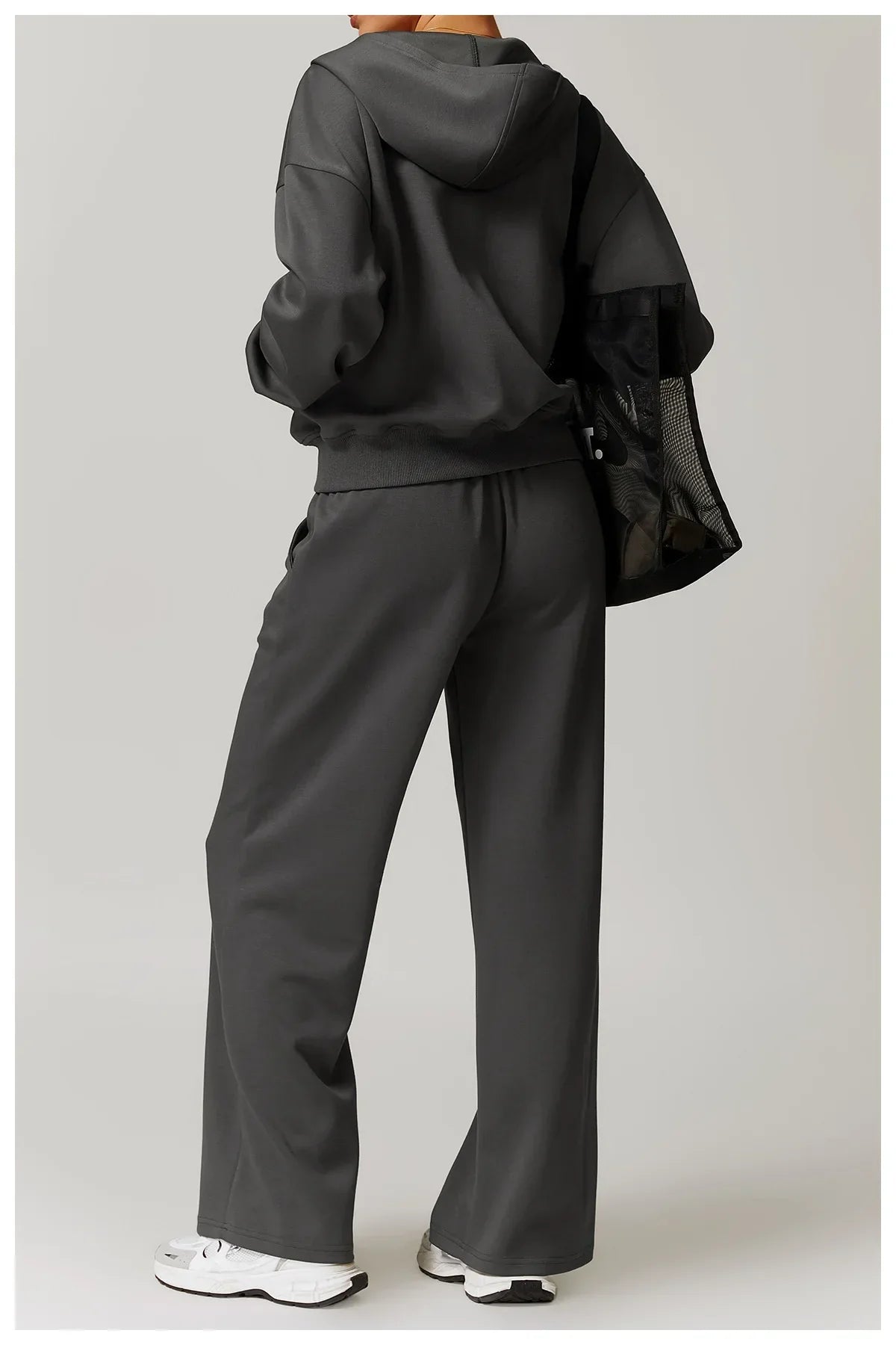 Wytrzymała Luźna Bluza z Kapturem i Długimi Rękawami