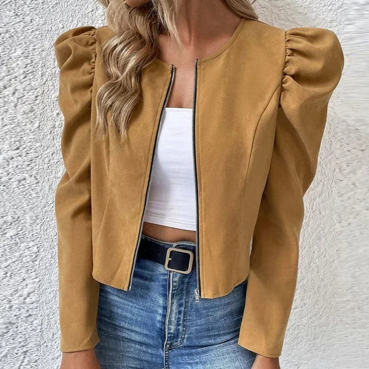 Milava™ | Krótka elegancka kurtka z puff rękawami