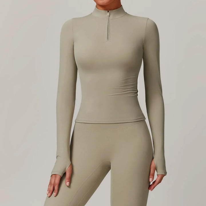 Slim Fit Długi Rękaw Kurtka Zewnętrzna do Joggingu z Połową Zamka