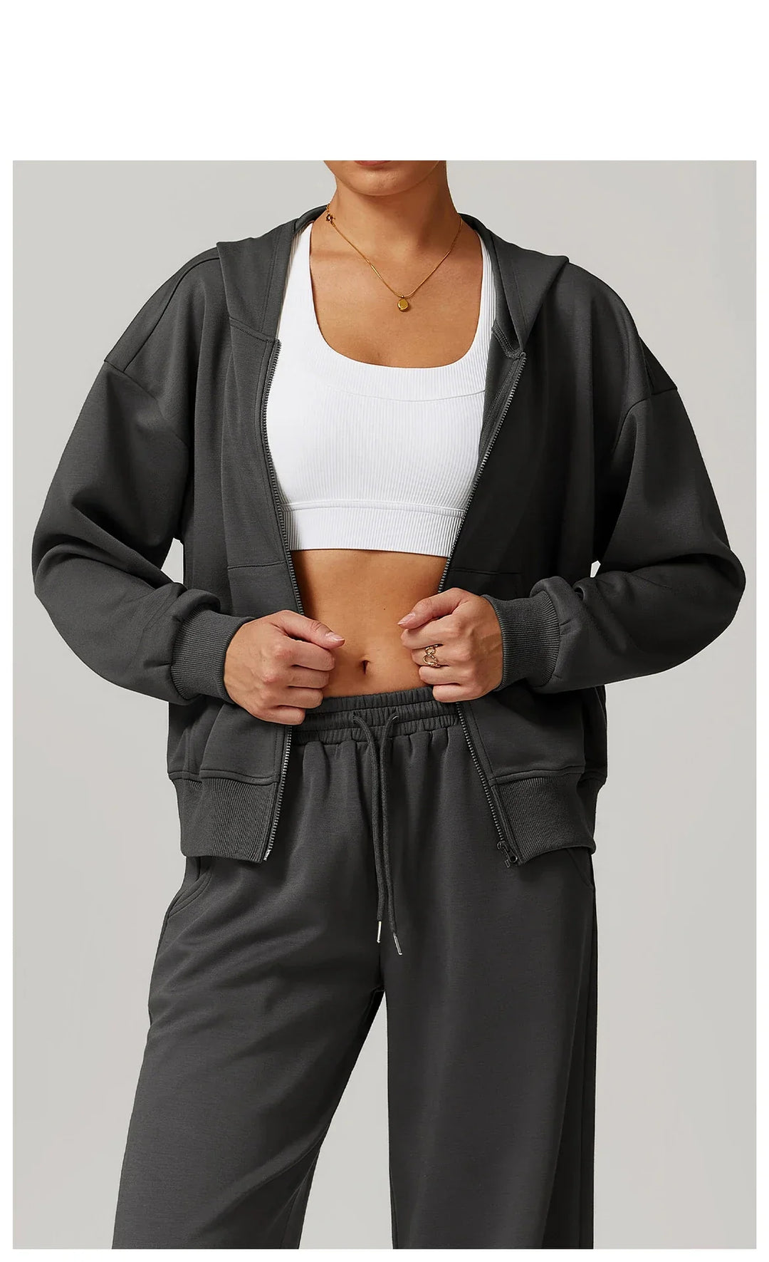 Wytrzymała Luźna Bluza z Kapturem i Długimi Rękawami