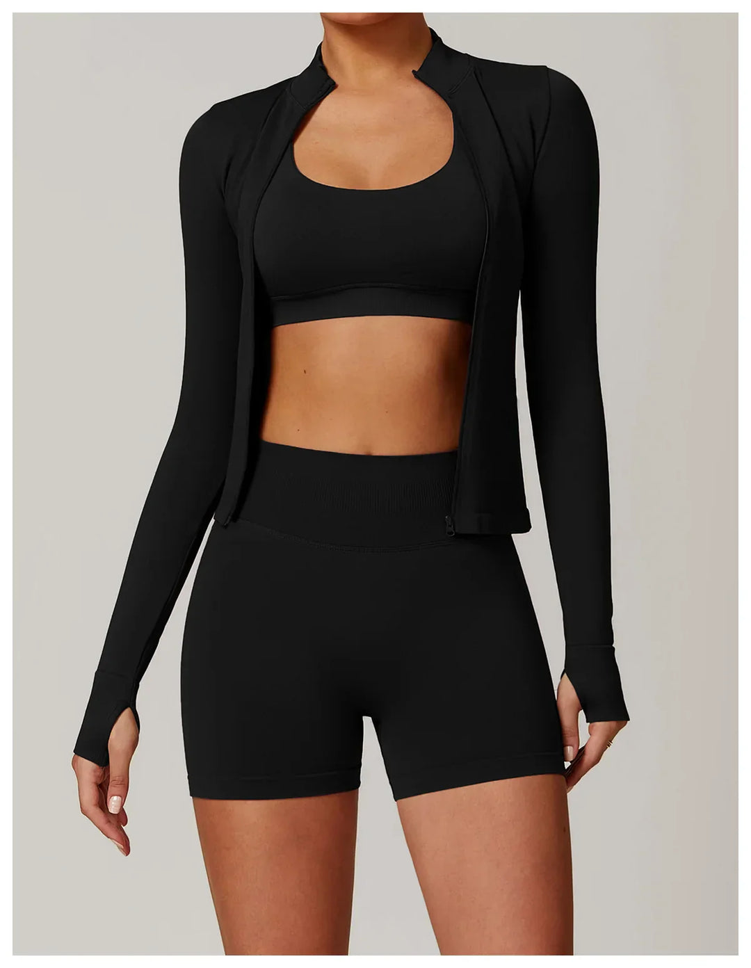 Nowa bezszwowa kurtka do jogi modelująca sylwetkę z zamkiem błyskawicznym