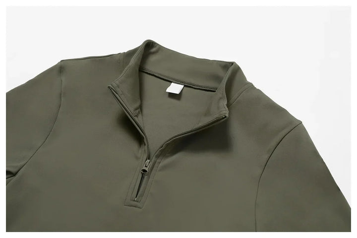 Slim Fit Długi Rękaw Kurtka Zewnętrzna do Joggingu z Połową Zamka