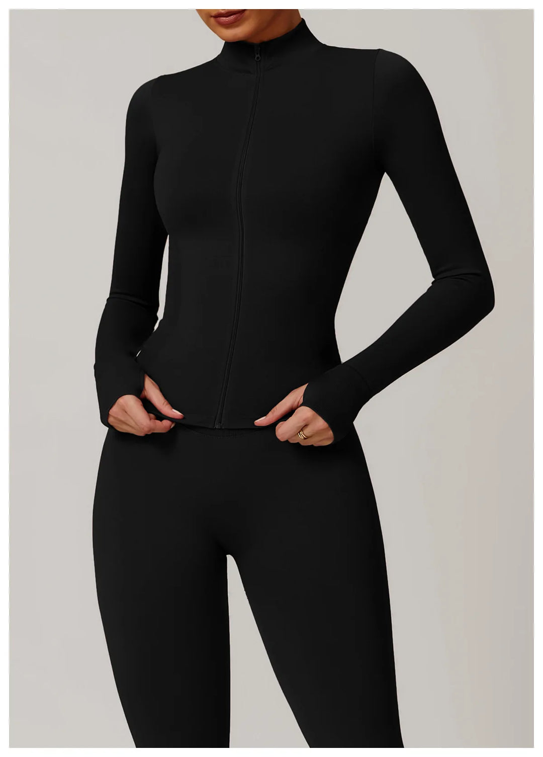 Nowa bezszwowa kurtka do jogi modelująca sylwetkę z zamkiem błyskawicznym