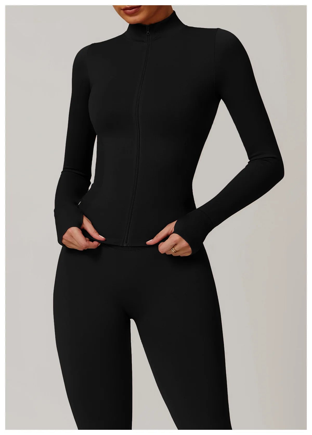 Nowa bezszwowa kurtka do jogi modelująca sylwetkę z zamkiem błyskawicznym