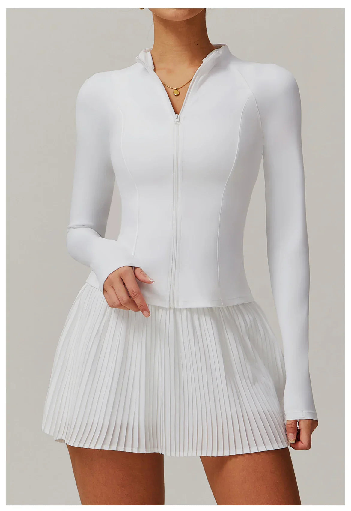 Zimowa Kurtka Fitness z Długim Rękawem o Wysokiej Elastyczności