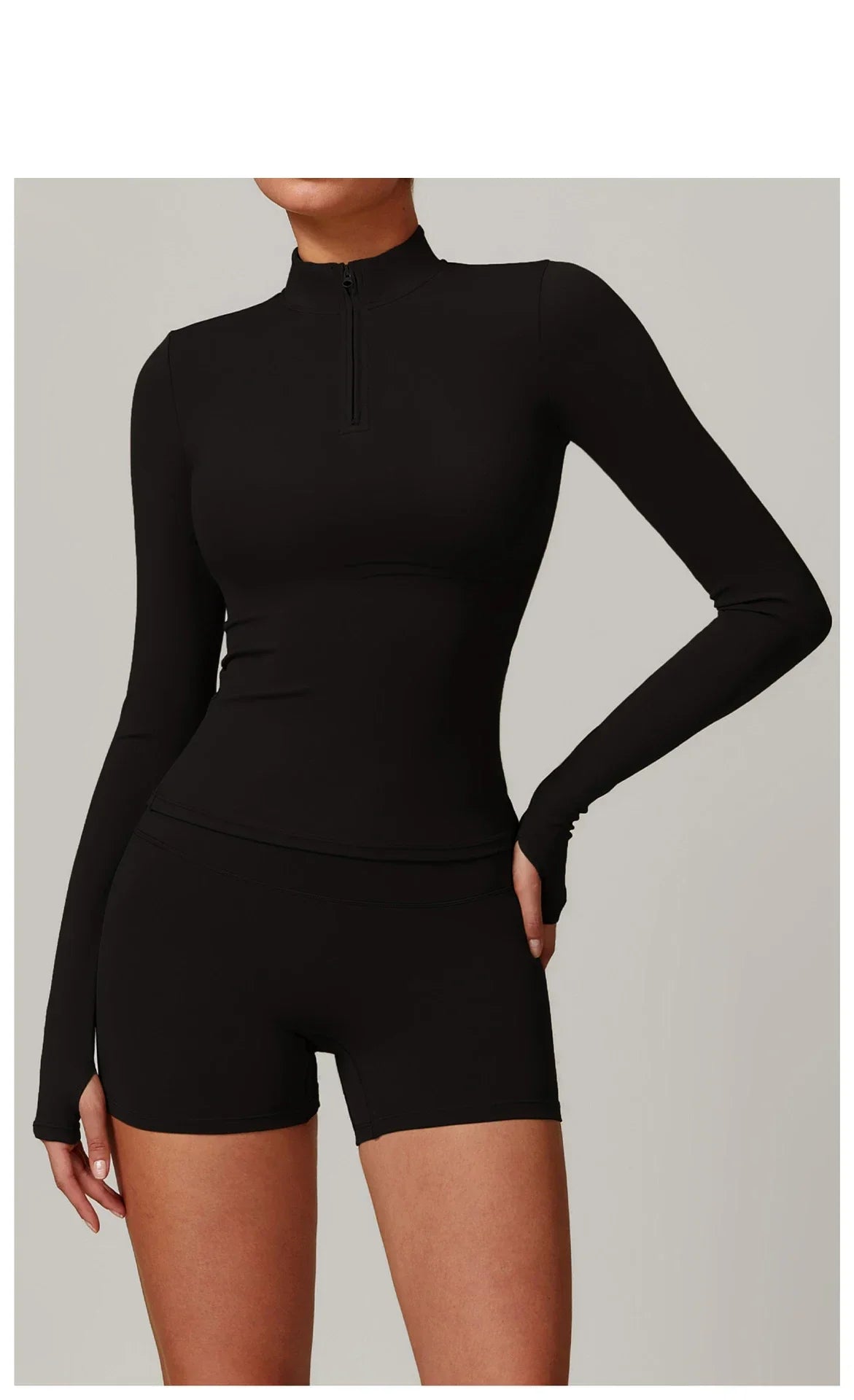 Slim Fit Długi Rękaw Kurtka Zewnętrzna do Joggingu z Połową Zamka