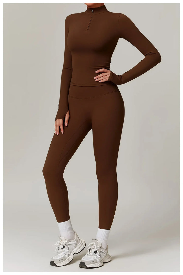 Slim Fit Długi Rękaw Kurtka Zewnętrzna do Joggingu z Połową Zamka