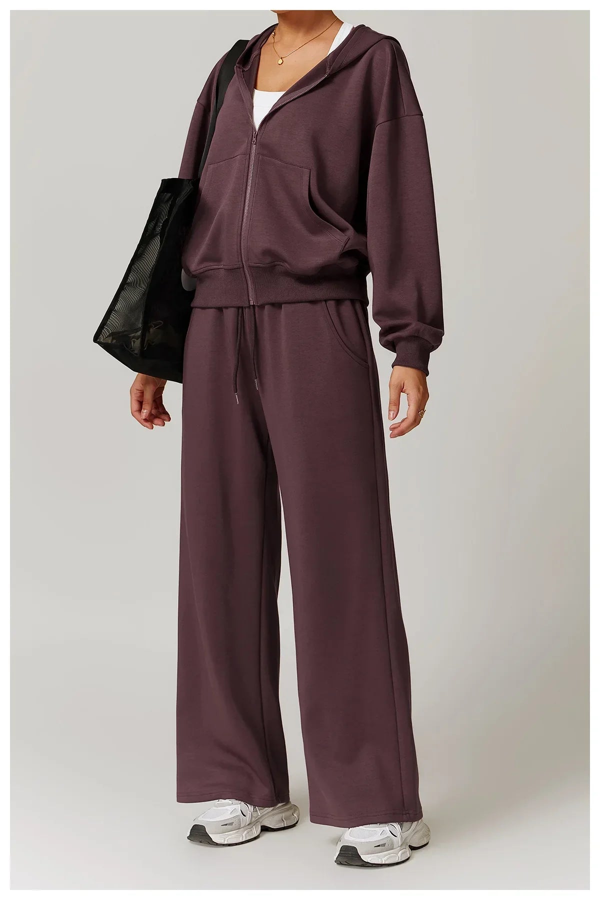 Wytrzymała Luźna Bluza z Kapturem i Długimi Rękawami