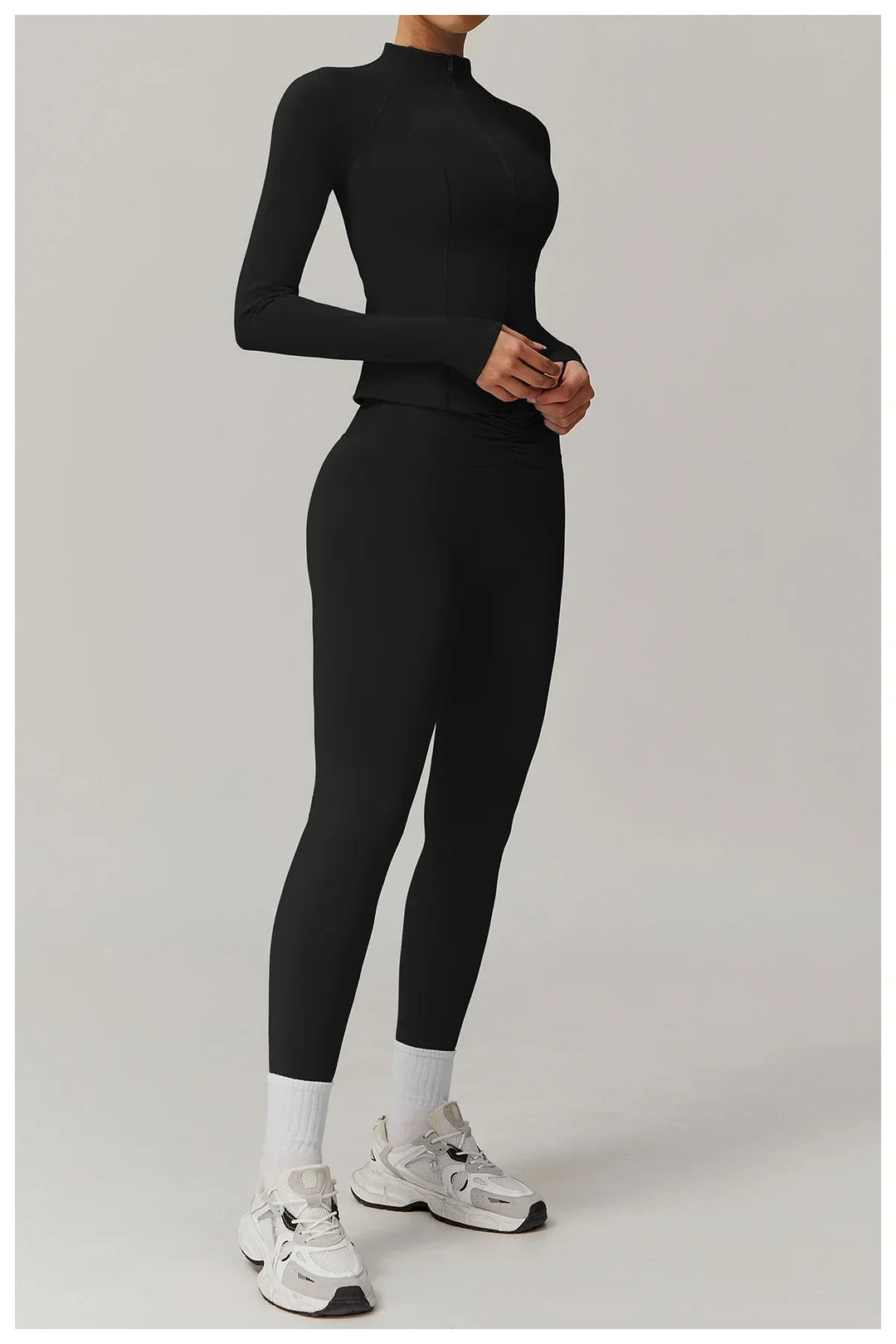 Zimowa Kurtka Fitness z Długim Rękawem o Wysokiej Elastyczności