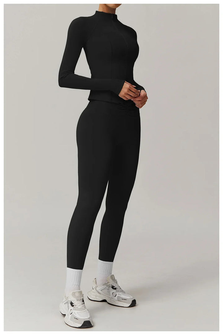 Zimowa Kurtka Fitness z Długim Rękawem o Wysokiej Elastyczności