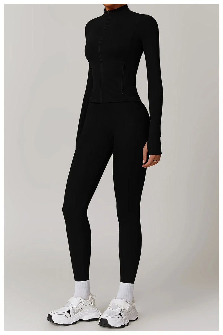 Smukła kurtka sportowa z długim rękawem do użytku na zewnątrz