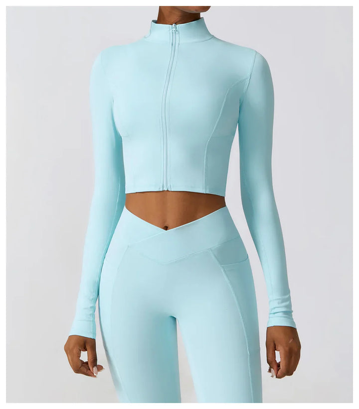 Damska kurtka z długim rękawem i zamkiem błyskawicznym