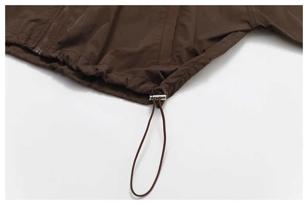 Kardigan damski z długimi rękawami i kapturem, zapinany na zamek