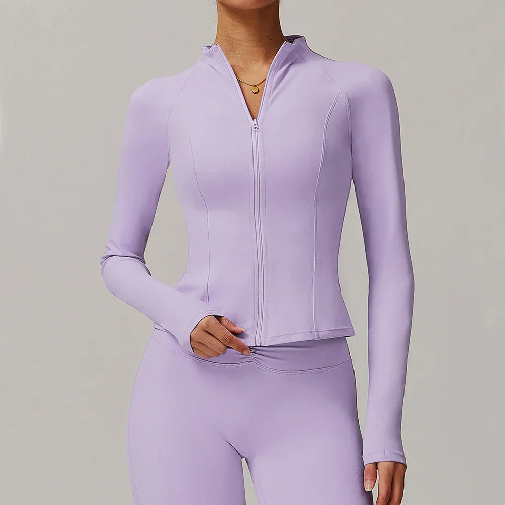 Zimowa Kurtka Fitness z Długim Rękawem o Wysokiej Elastyczności