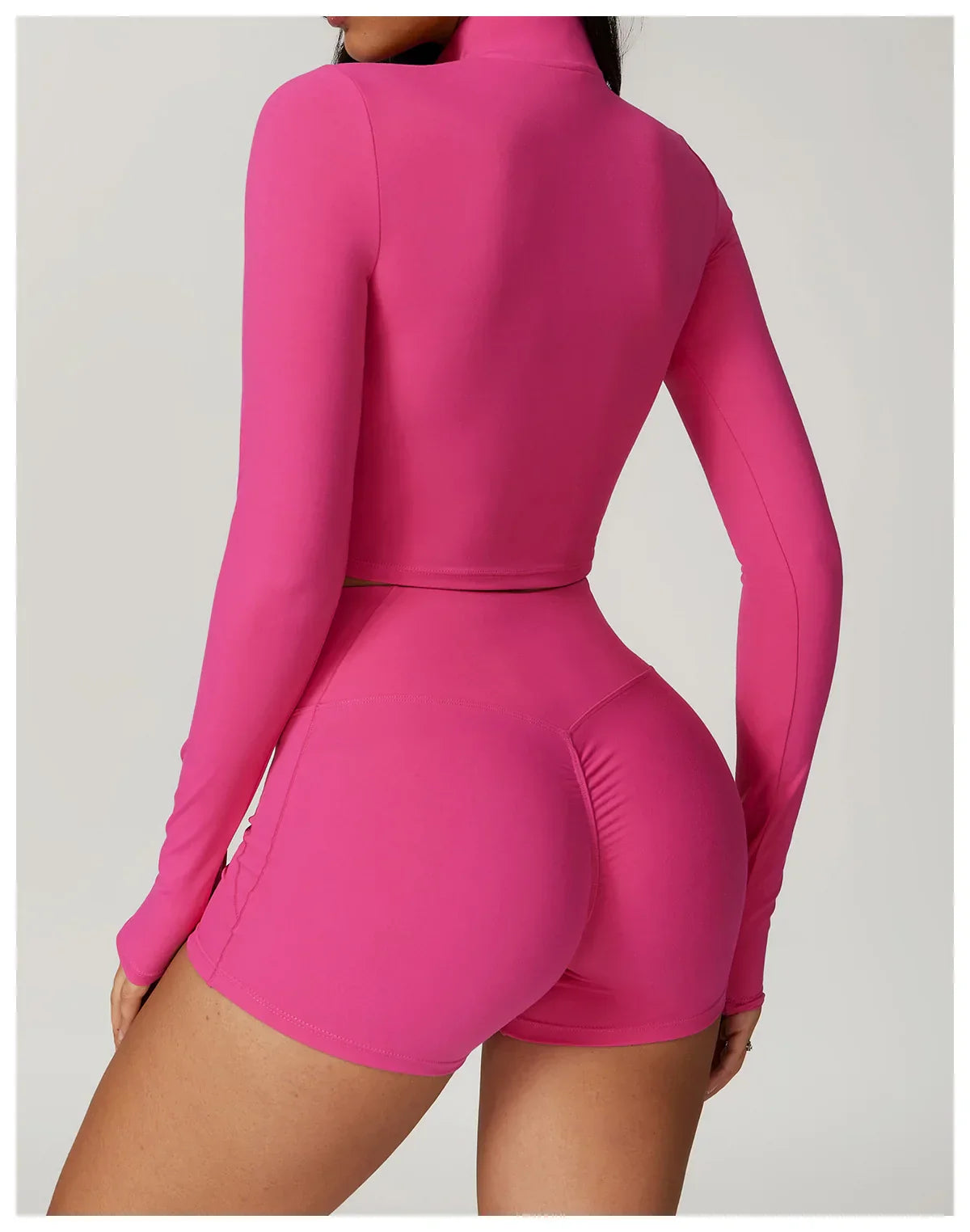 Slim Fit Długi Rękaw Kurtka do Jogi z Pół-Zipem