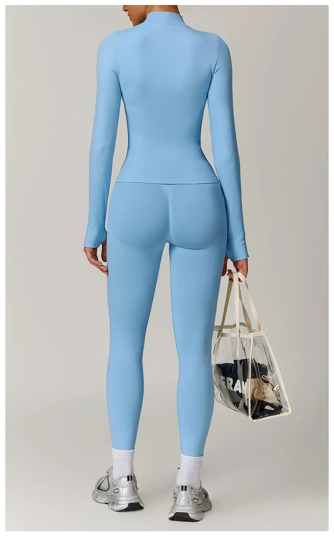 Nowa bezszwowa kurtka do jogi modelująca sylwetkę z zamkiem błyskawicznym