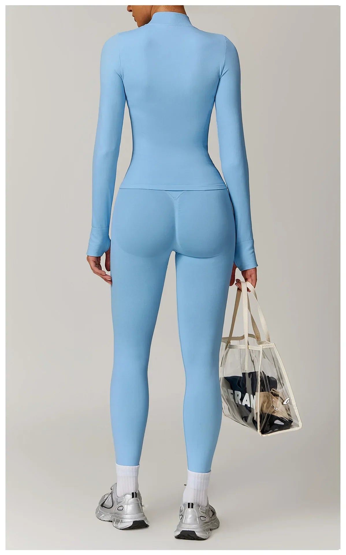 Nowa bezszwowa kurtka do jogi modelująca sylwetkę z zamkiem błyskawicznym