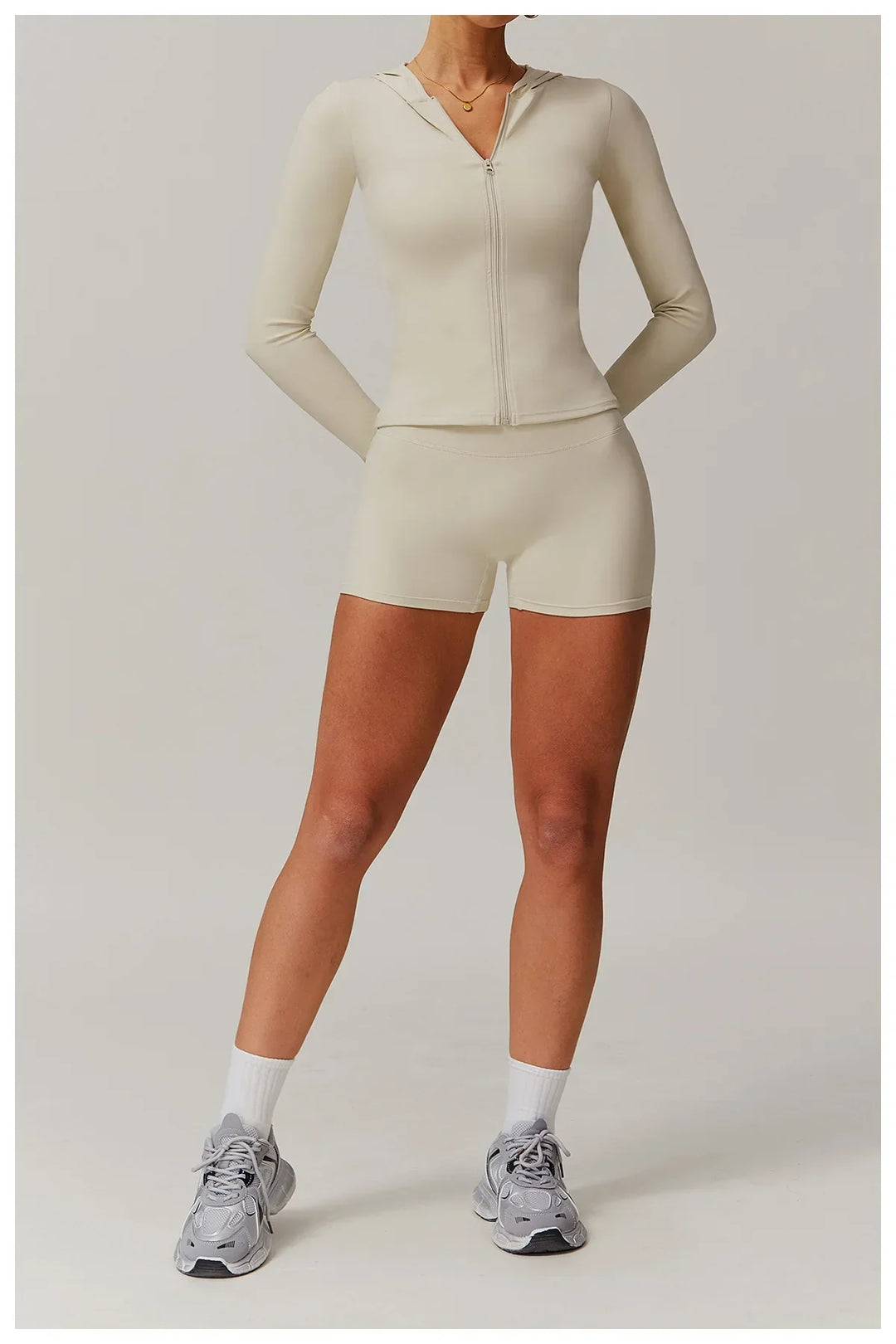 Kobieta Sportowa Kurtka z Kapturem i Długim Rękawem z Zamkiem