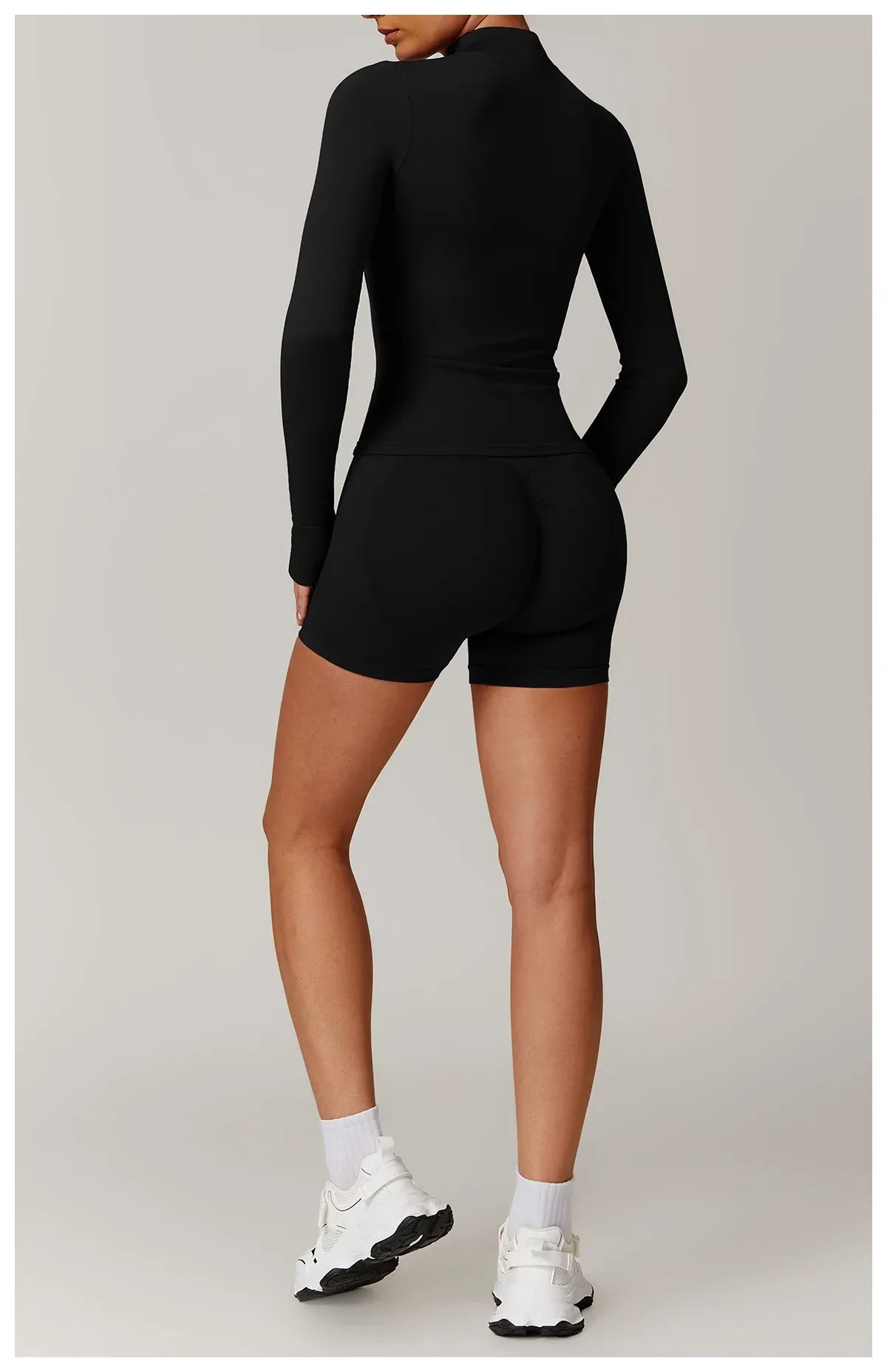 Nowa bezszwowa kurtka do jogi modelująca sylwetkę z zamkiem błyskawicznym