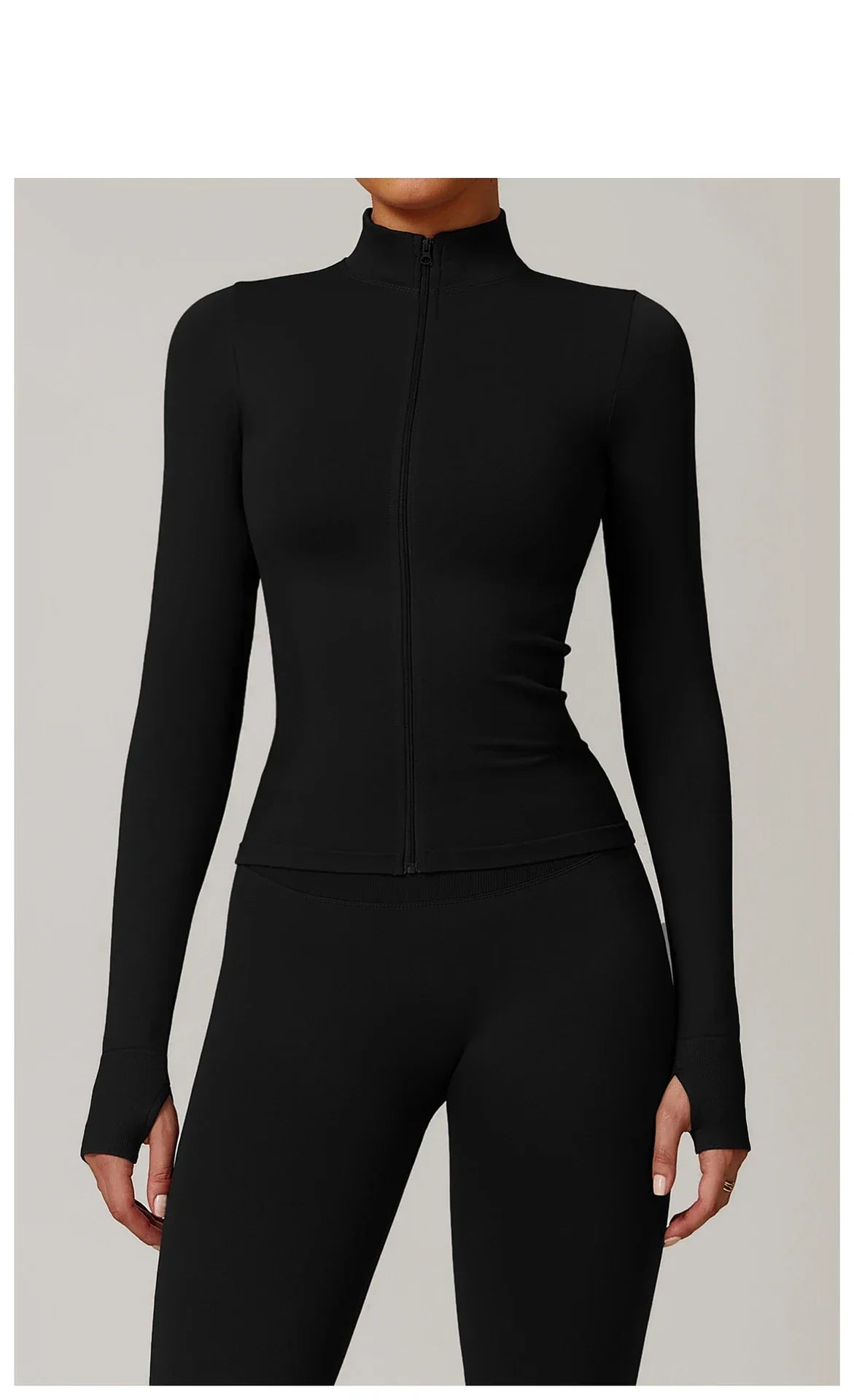 Nowa bezszwowa kurtka do jogi modelująca sylwetkę z zamkiem błyskawicznym