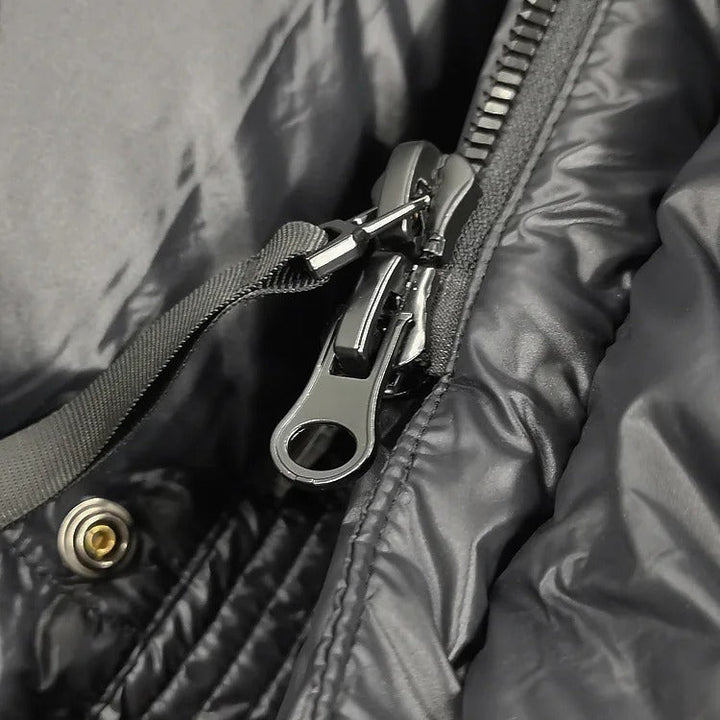 Zosia™ | Długa Pikowana Kurtka Zimowa Z Kapturem i Zamkiem