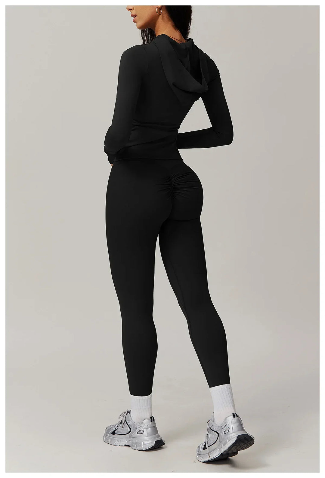 Kobieta Sportowa Kurtka z Kapturem i Długim Rękawem z Zamkiem