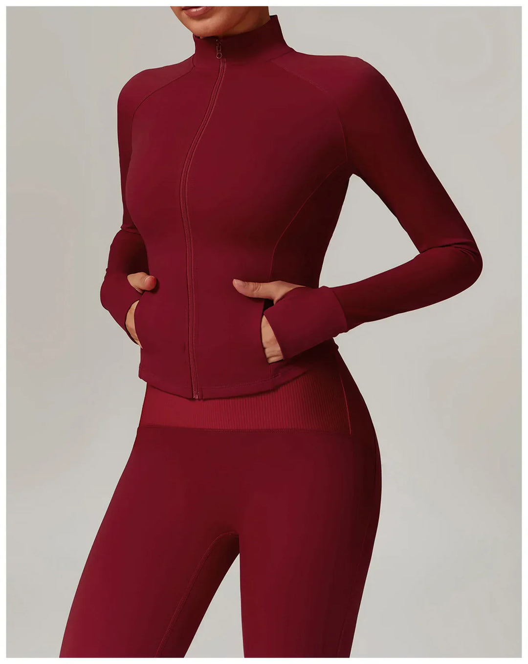 Smukła, wiatroszczelna kurtka sportowa z długim rękawem