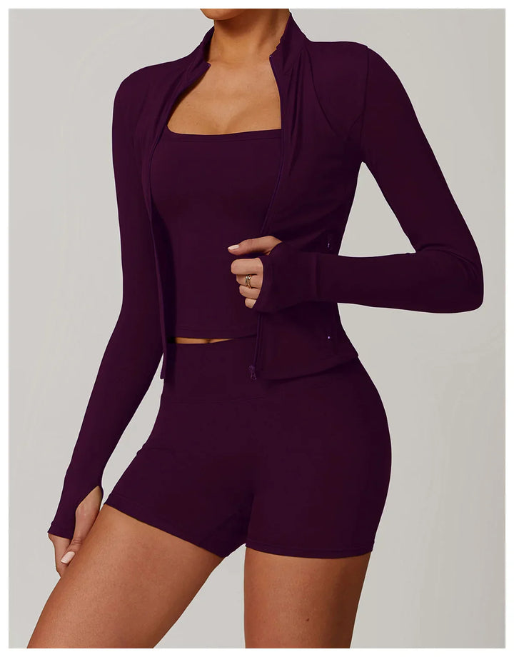 Smukła kurtka sportowa z długim rękawem do użytku na zewnątrz