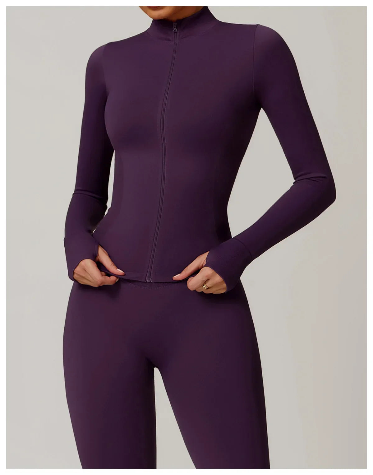 Nowa bezszwowa kurtka do jogi modelująca sylwetkę z zamkiem błyskawicznym