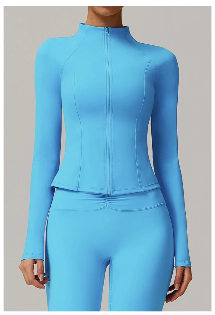 Zimowa Kurtka Fitness z Długim Rękawem o Wysokiej Elastyczności