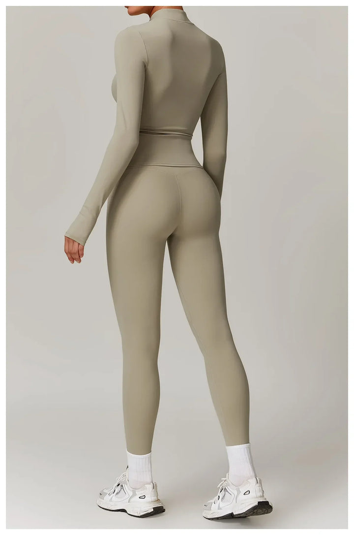 Slim Fit Długi Rękaw Kurtka Zewnętrzna do Joggingu z Połową Zamka