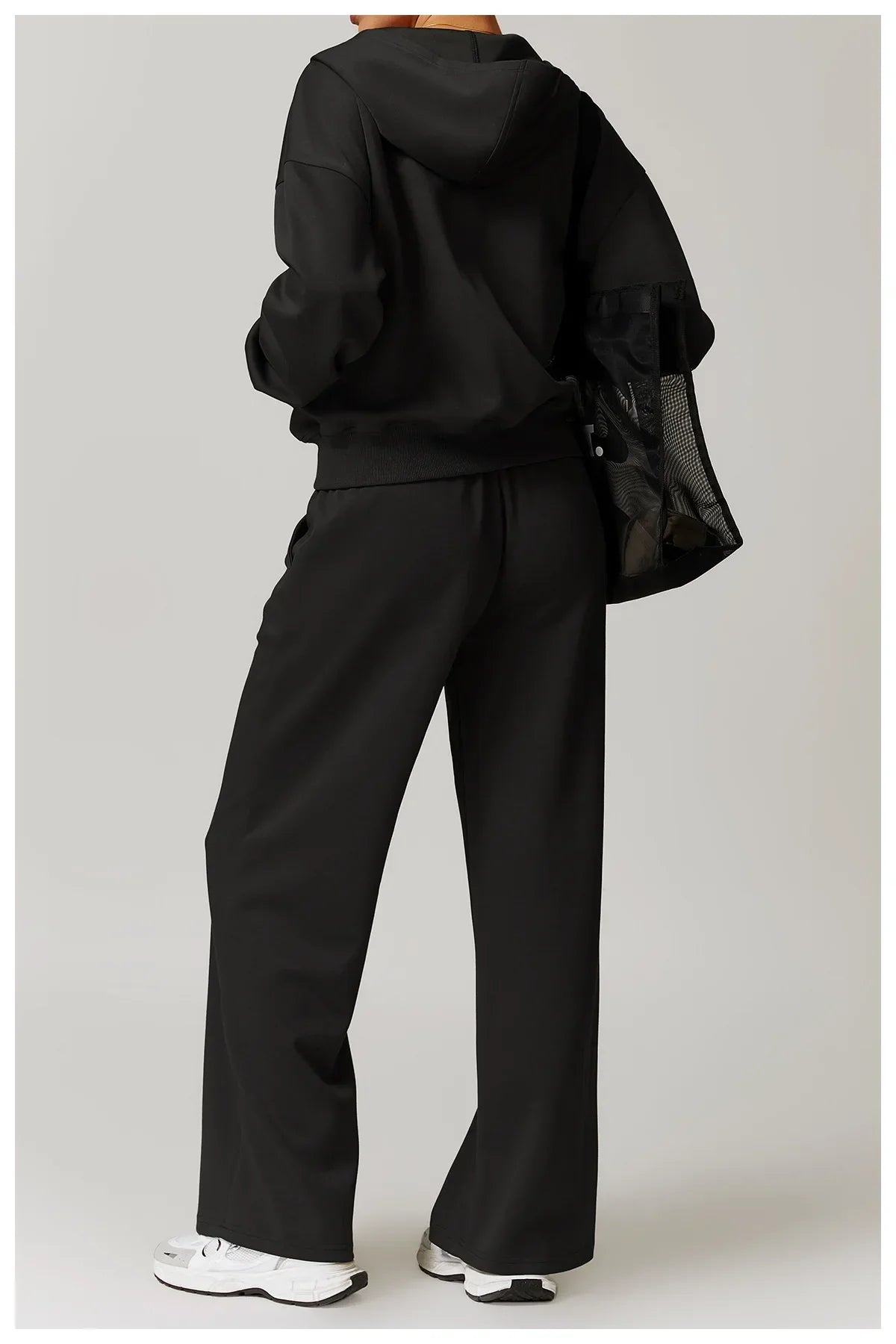 Wytrzymała Luźna Bluza z Kapturem i Długimi Rękawami