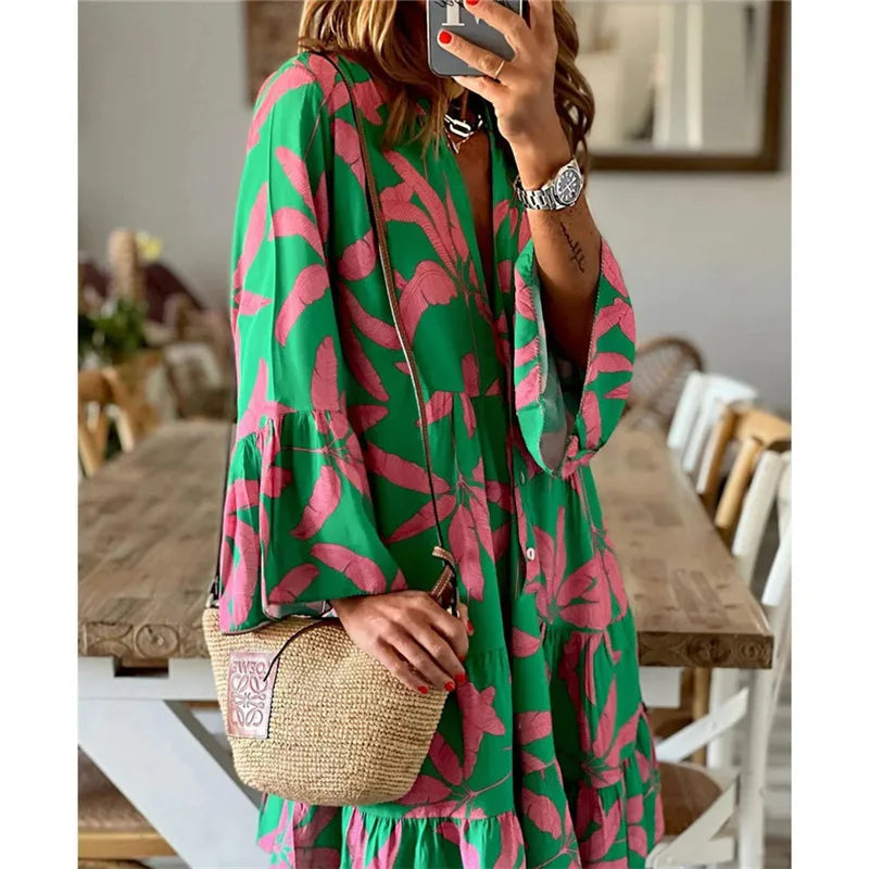 Milava™ | Sukienka midi Boho Bloom